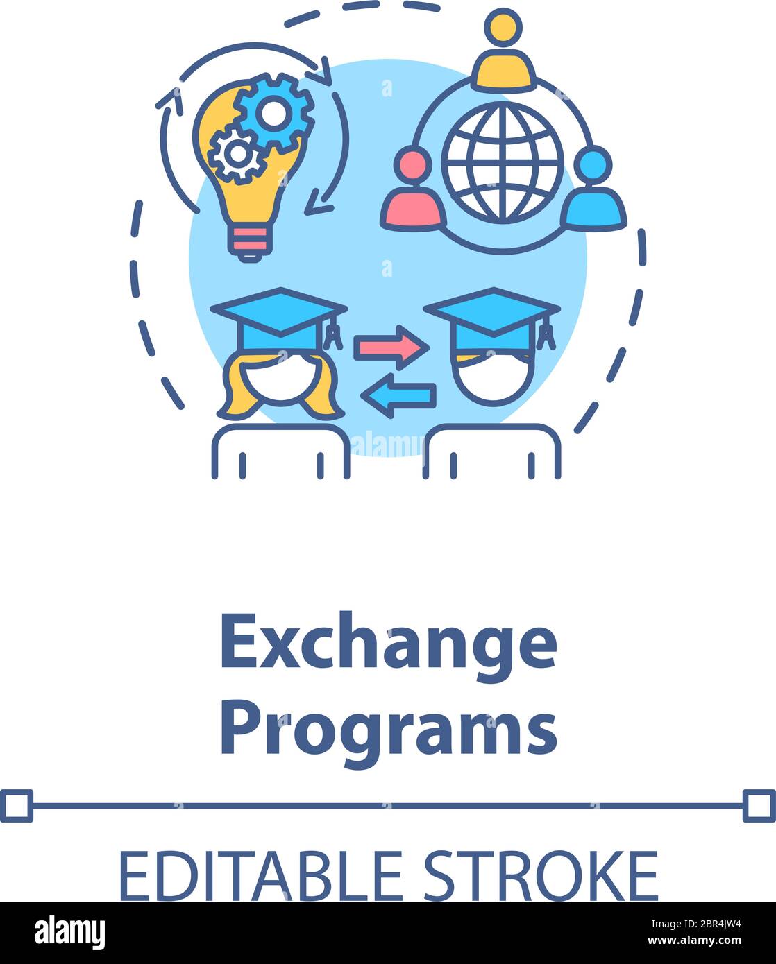 Symbol für das Konzept von Exchange-Programmen Stock Vektor