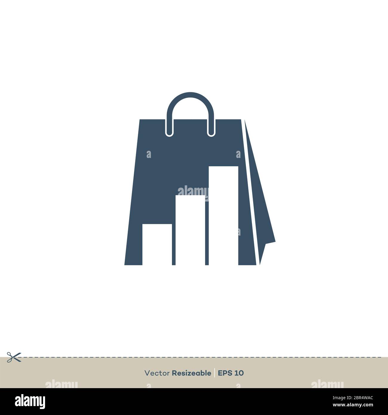 Einkaufstasche Icon Logo Vorlage Stock Chart Illustration Design Stockfoto