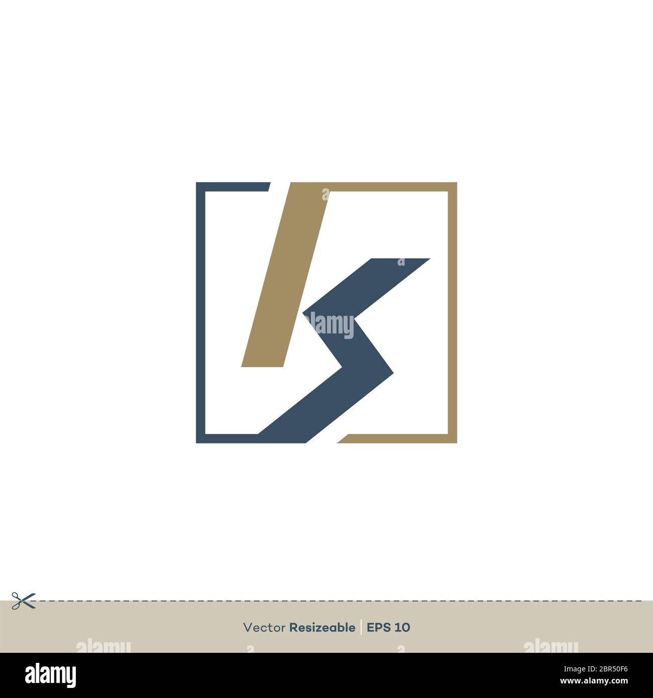 K S Letter Logo Template Illustration Design Stockfoto