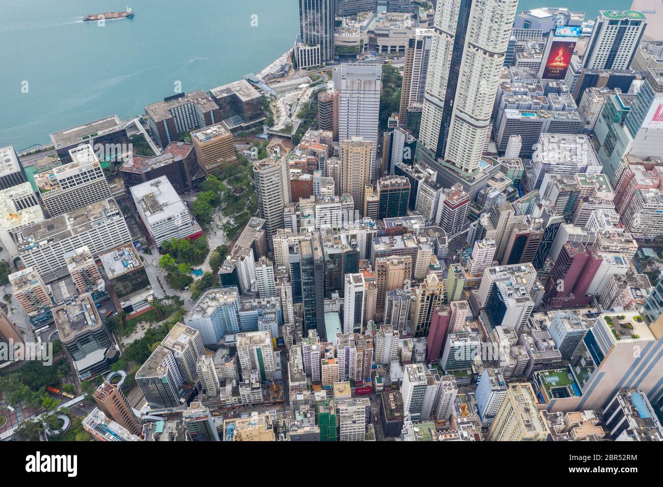 Hung Hom, Hongkong 21. April 2019: Blick von oben auf die Stadt Hongkong auf der kowloon-Seite Stockfoto