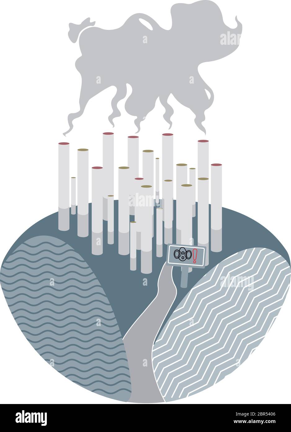 Illustration Des World No Tobacco Day Banners Oder Poster Design. Konzept, wie die Welt durch Tabak regiert wird. - Vektor Stock Vektor