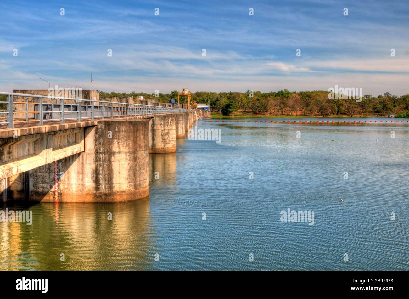 Landschaft Pakmun Staudamm bei A.Khong Chiam, Ubon Ratchathani, Thailand Stockfoto