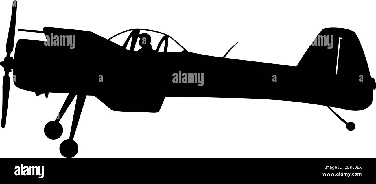 Kunstflugzeug führt Kunstflug auf einem weißen Hintergrund. Stock Vektor