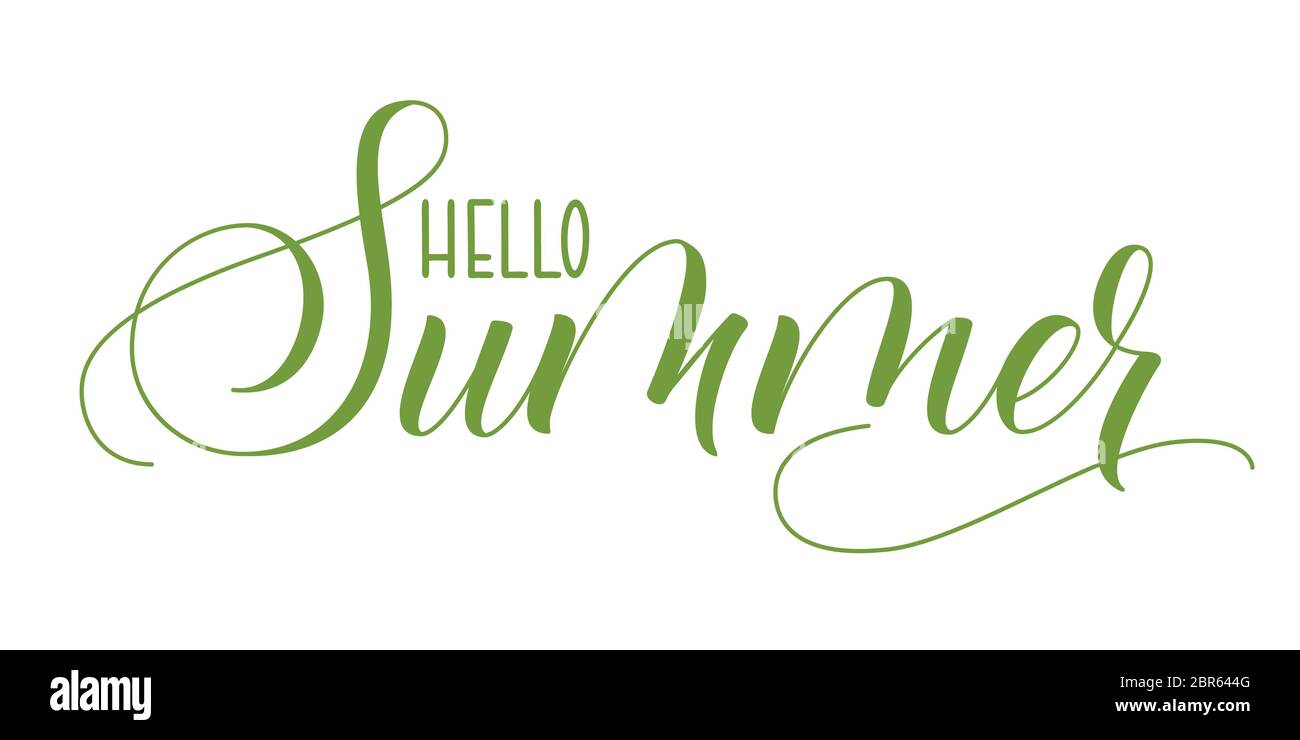 Pinsel Kalligraphie Hallo Sommer Stock Vektor