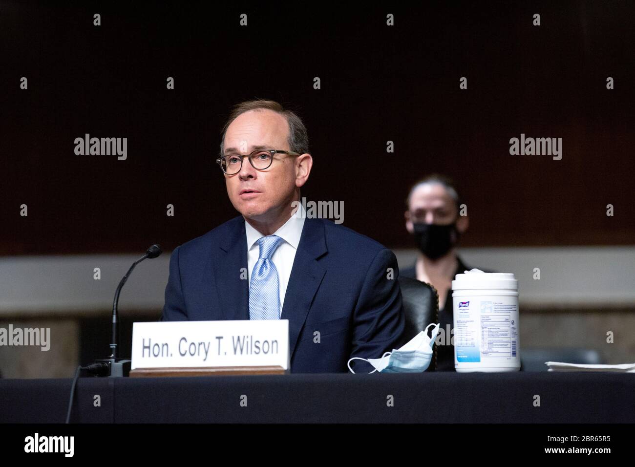 Washington, Vereinigte Staaten Von Amerika. Mai 2020. Cory Wilson bezeugt vor dem US-Senatsausschuss für die Justiz auf dem Capitol Hill in Washington, DC, USA, da sie seine Ernennung zum Richter des US-Bundeskreises für den fünften Kreis am Mittwoch, 20. Mai 2020, betrachten. Kredit: Stefani Reynolds/CNP Nutzung weltweit Kredit: dpa/Alamy Live News Stockfoto