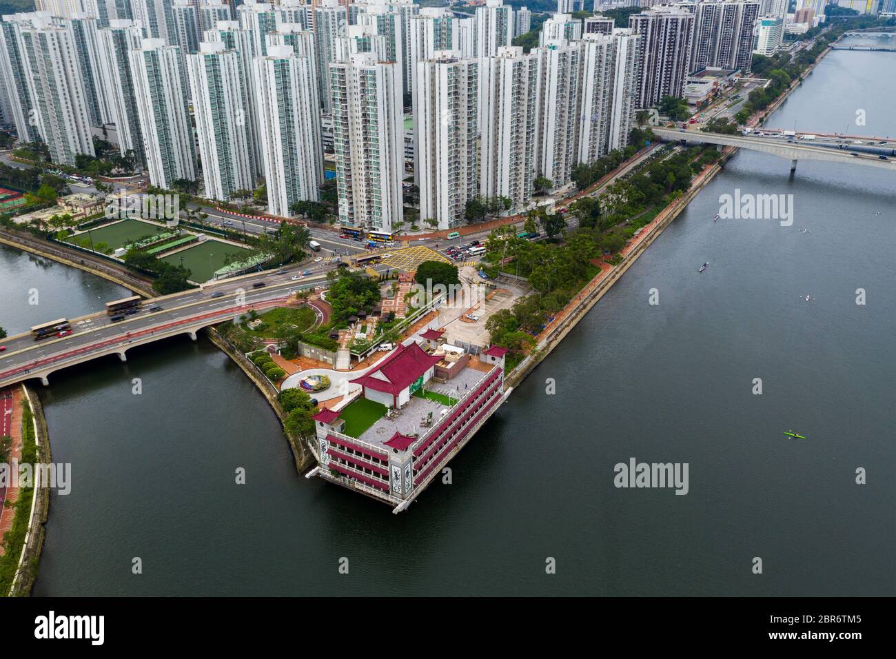 Sha Tin, Hongkong 07. Mai 2019: Blick von oben auf das Gebäude von Hongkong Stockfoto