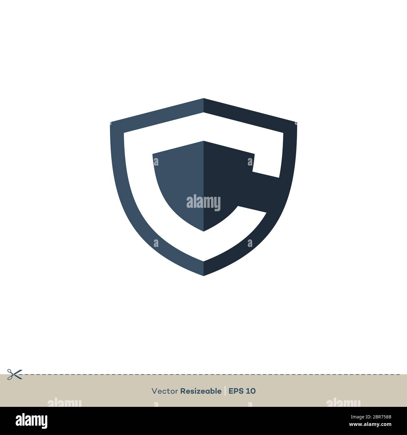 C Buchstabe Vektor-Symbol Logo-Vorlage flaches Design Stockfoto