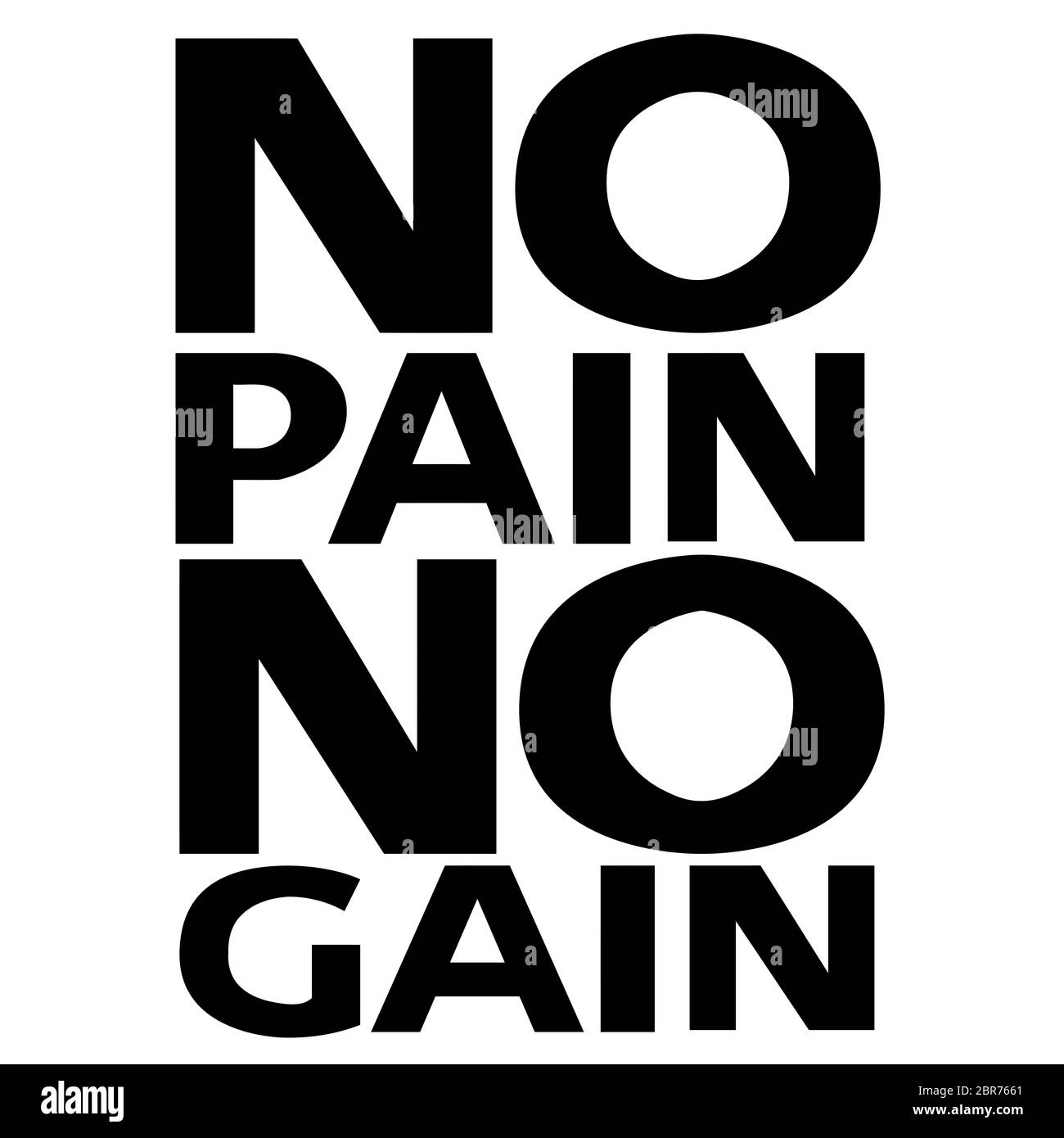 Keine Schmerz kein Gewinn text Athlet motivierendes Training Abbildung Stockfoto