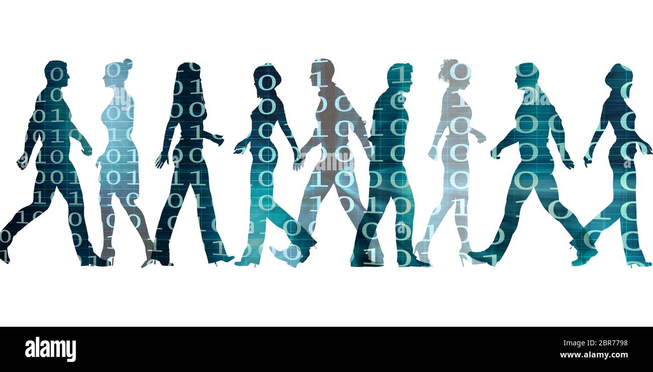 Seitenansicht des beschäftigten Menschen als Business Konzept Stockfoto