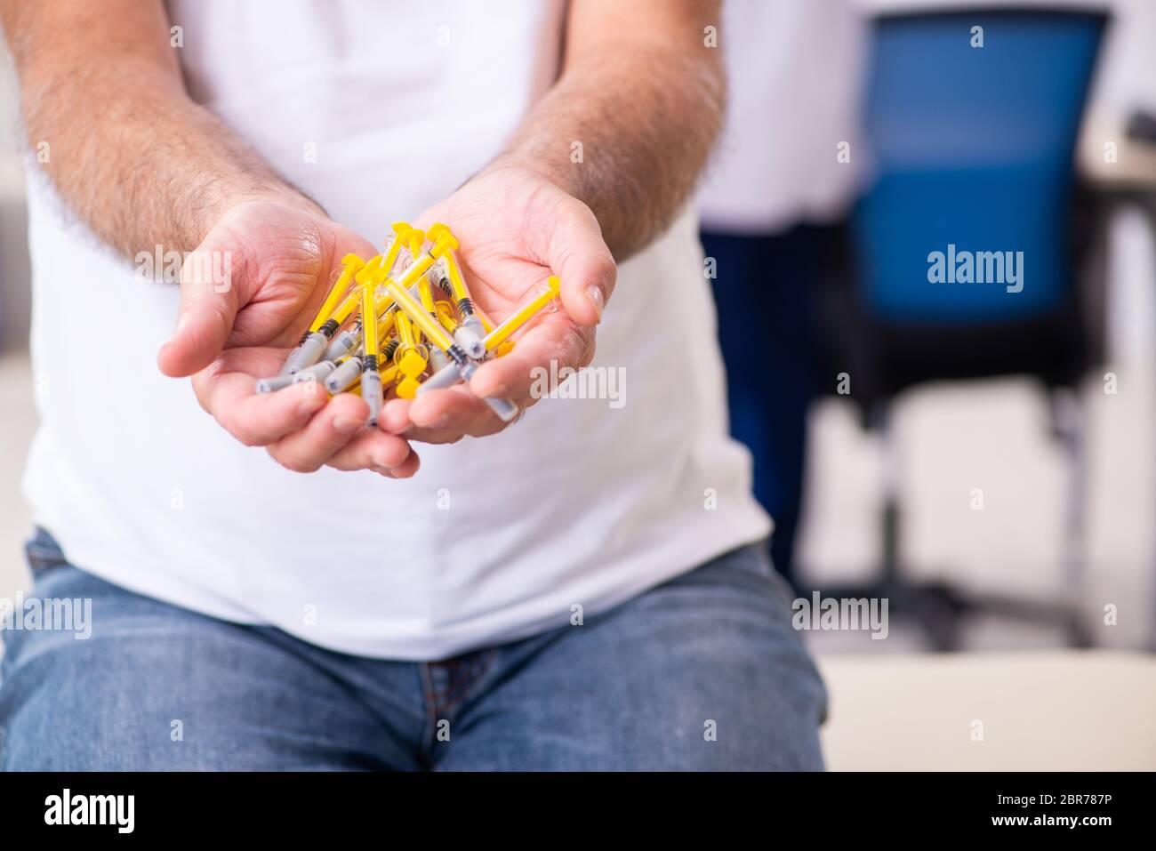 Patient leidet an Diabetes Hausarzt Stockfoto