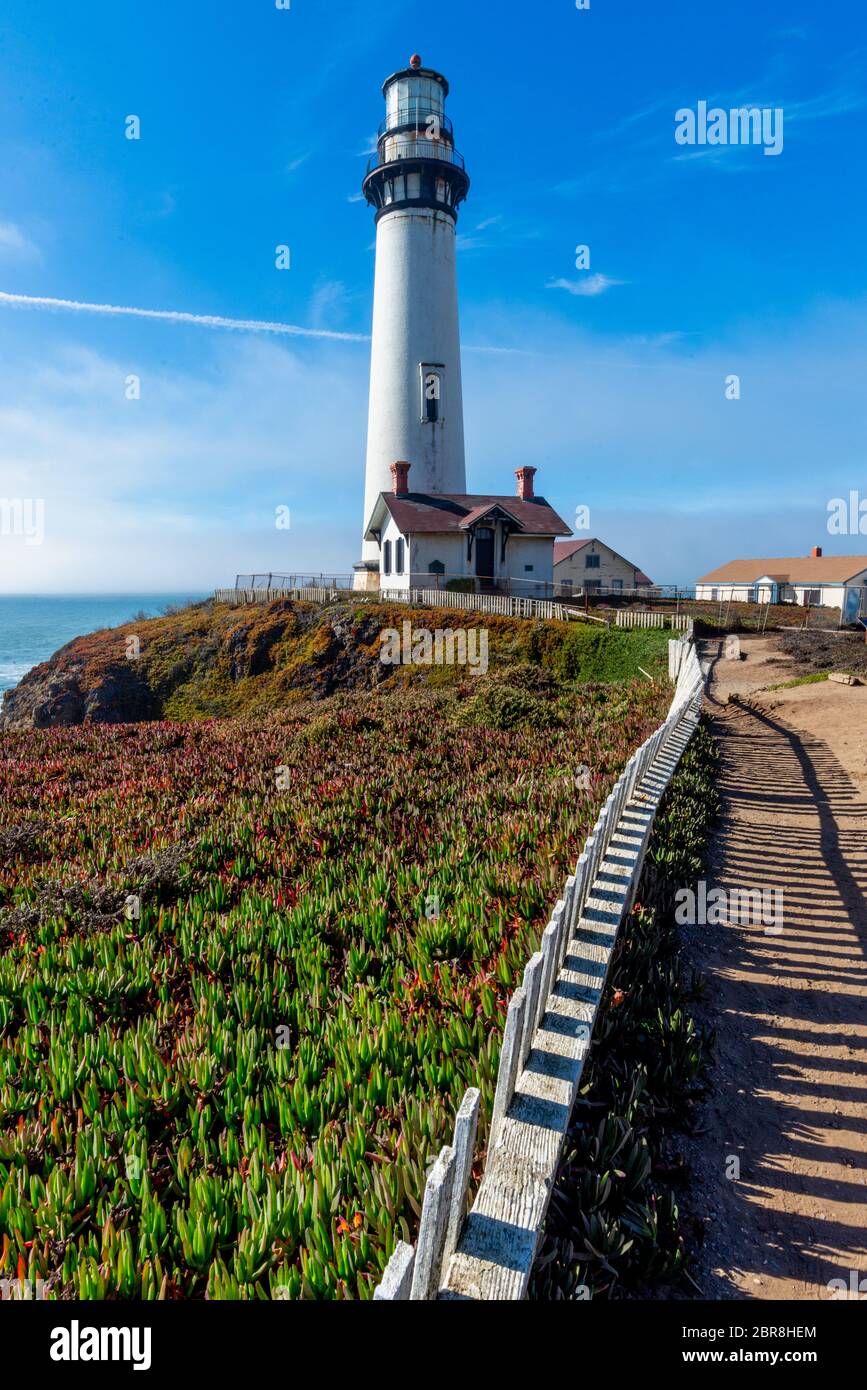 Luftaufnahme von Pigeon Point Lighthouse in Kalifornien Stockfoto