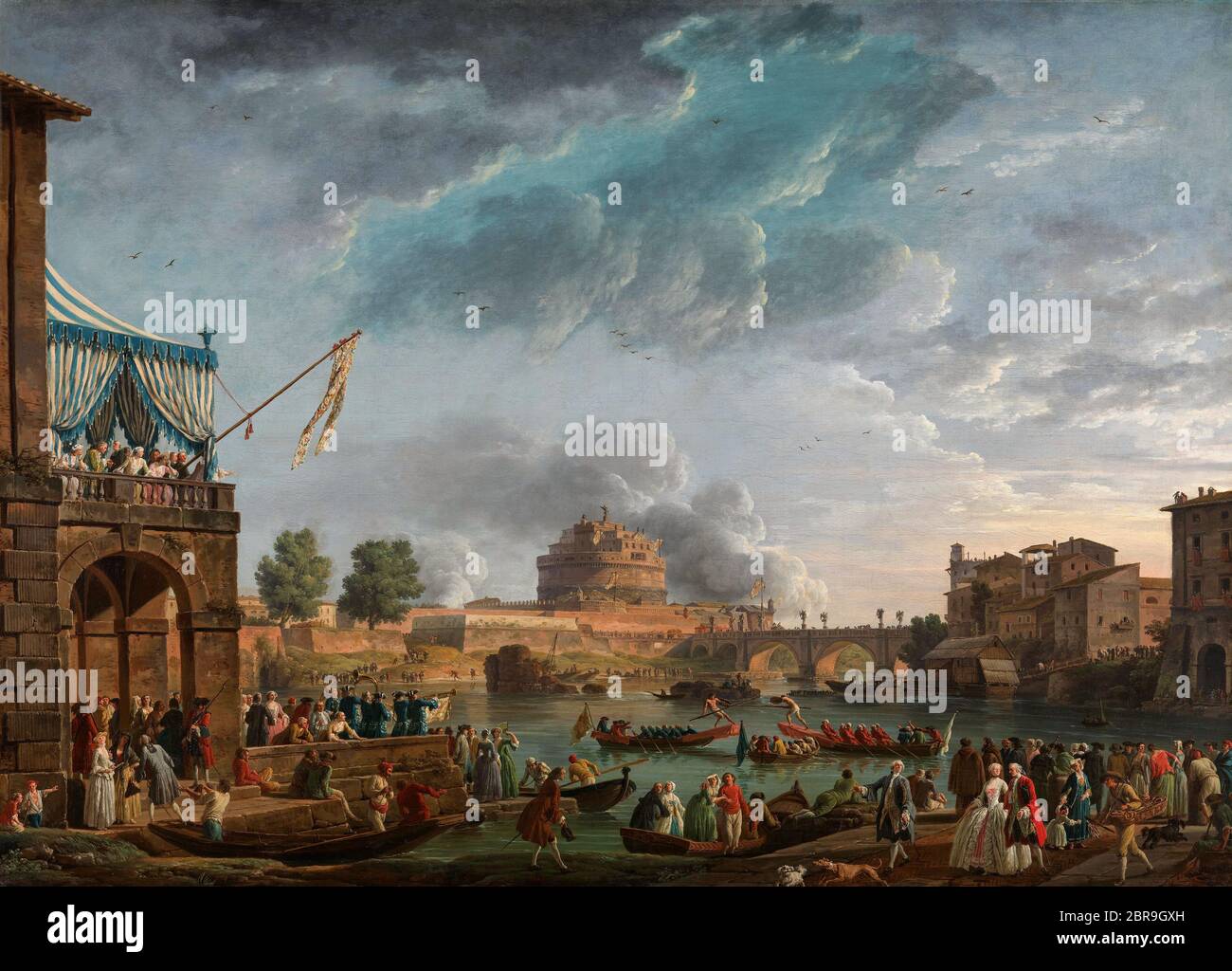 Ein Sportwettbewerb auf dem Tiber in Rom - Joseph Vernet, 1750 Stockfoto