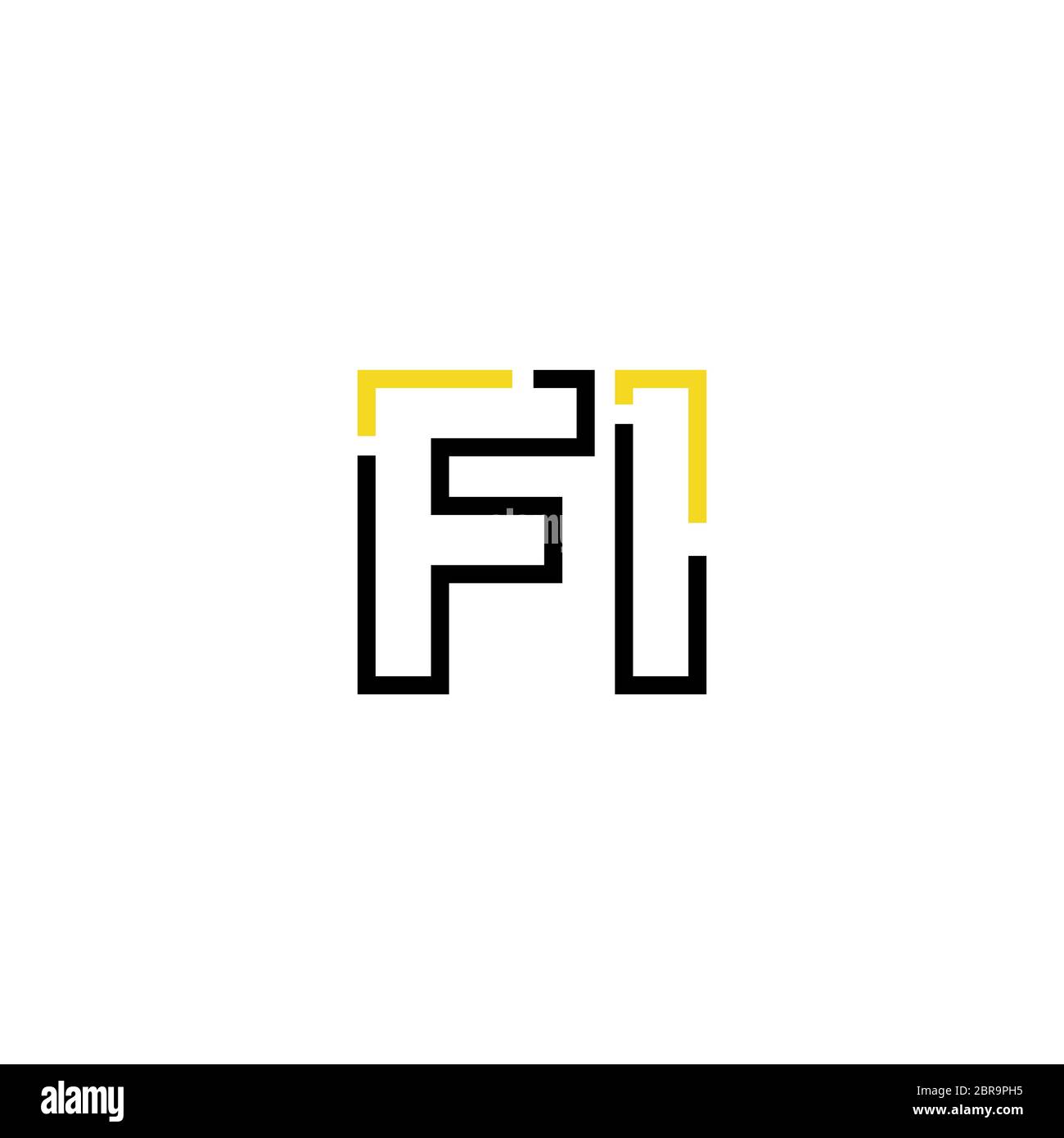 Design Vorlagen für Symbole mit dem Buchstaben FI Logo Stock