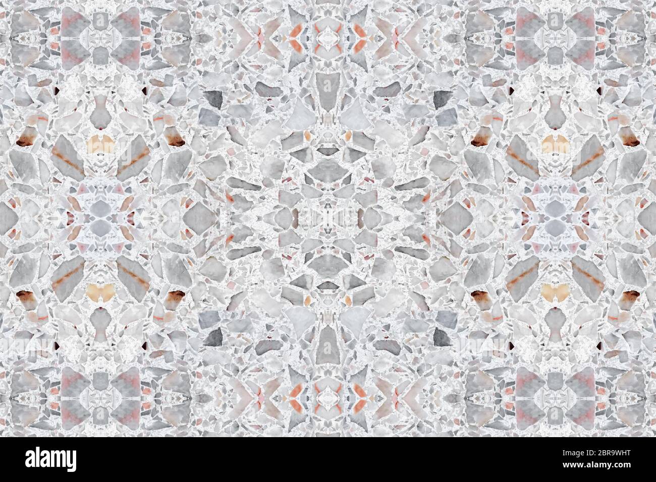 Terrazzo Bodenbelag Design Muster, Marmor alte Textur oder polierten Stein Kunst Hintergrund schön Stockfoto