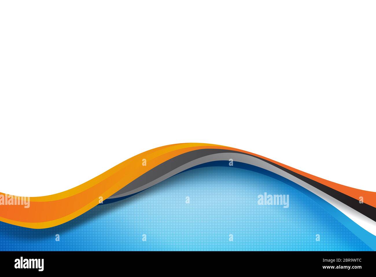 Abstrakter Hintergrund orange Linie und blaue Kurve mit Blend layered und überlappen Element, moderne und elegante Vektor-Illustration eps10 Stockfoto