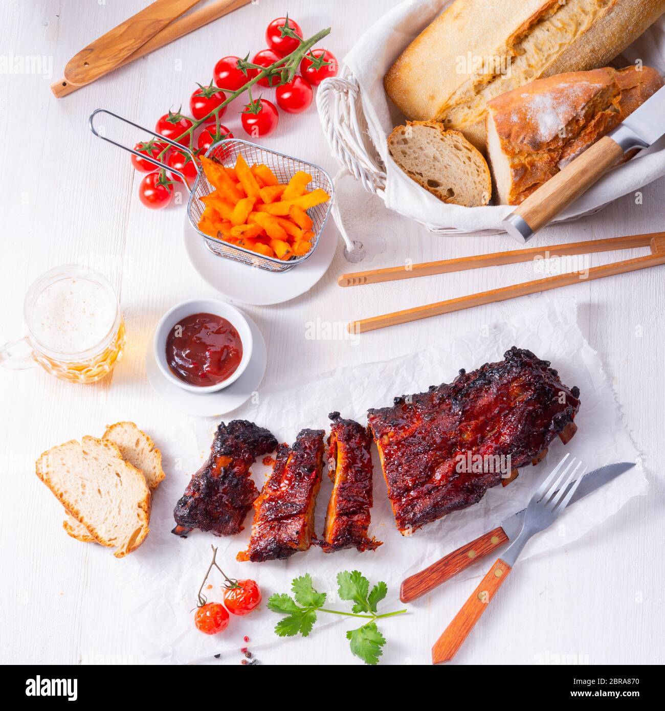 BBQ Spare Ribs vom Grill Stockfoto