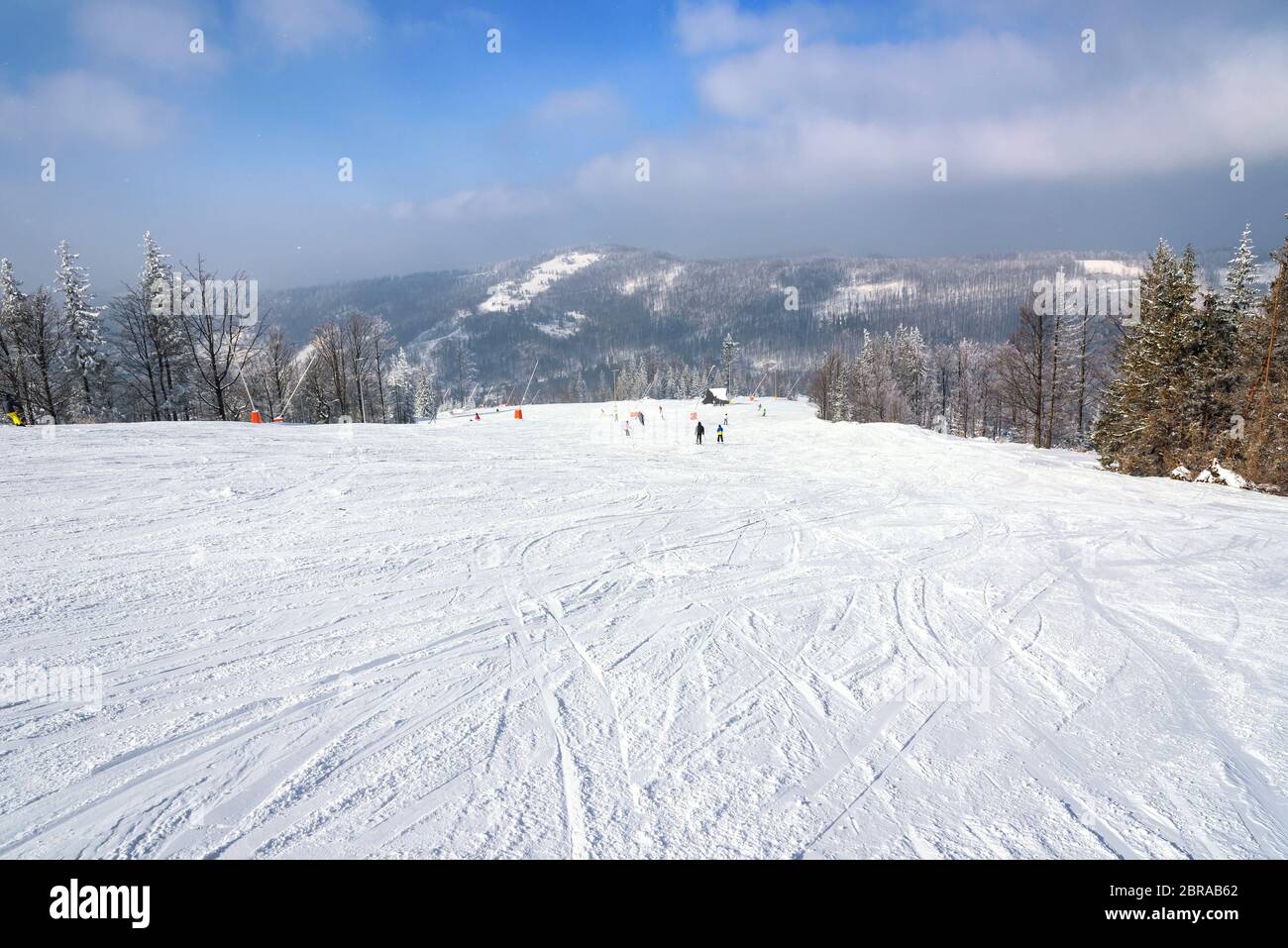 Skipiste in Szczyrk in Beskiden, Polen Stockfoto