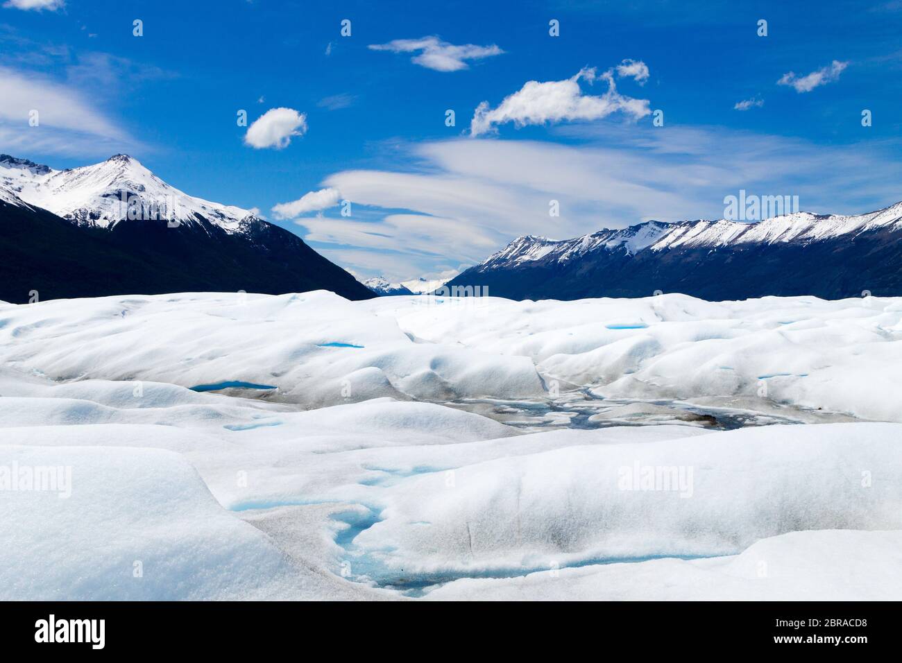 Wandern am Gletscher Perito Moreno Patagonien, Argentinien. Patagonische Landschaft Stockfoto