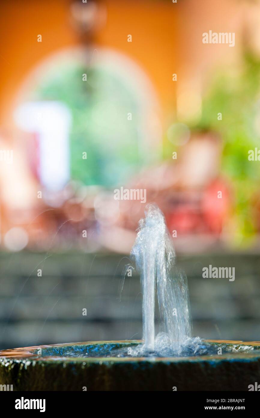 Weiche Ausrichtung eines Brunnens an der Hacienda Santa Rosa in Yucatan, Mexiko. Stockfoto