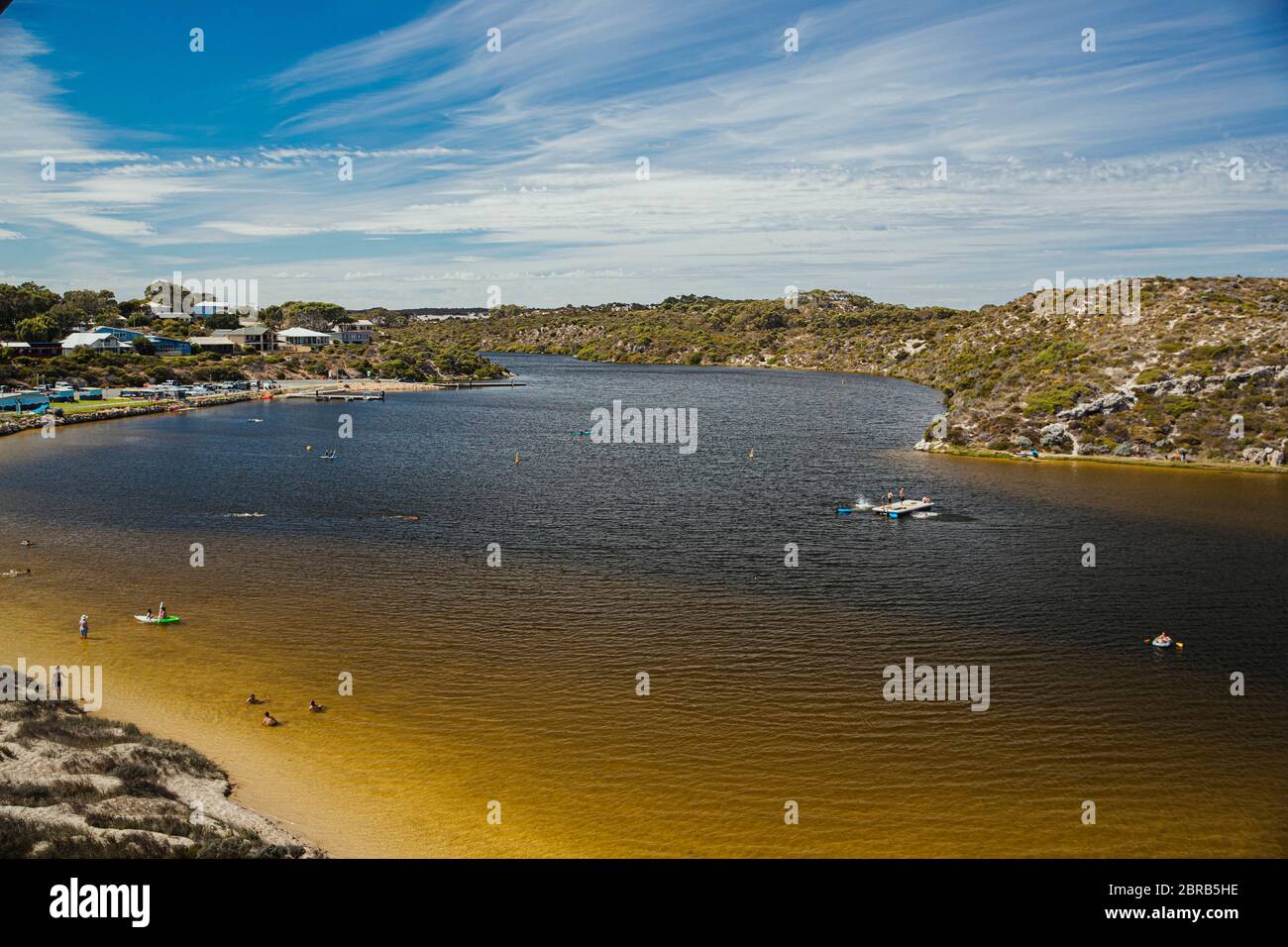 Weitwinkelaufnahme Der Moore River bei Guilderton. Stockfoto