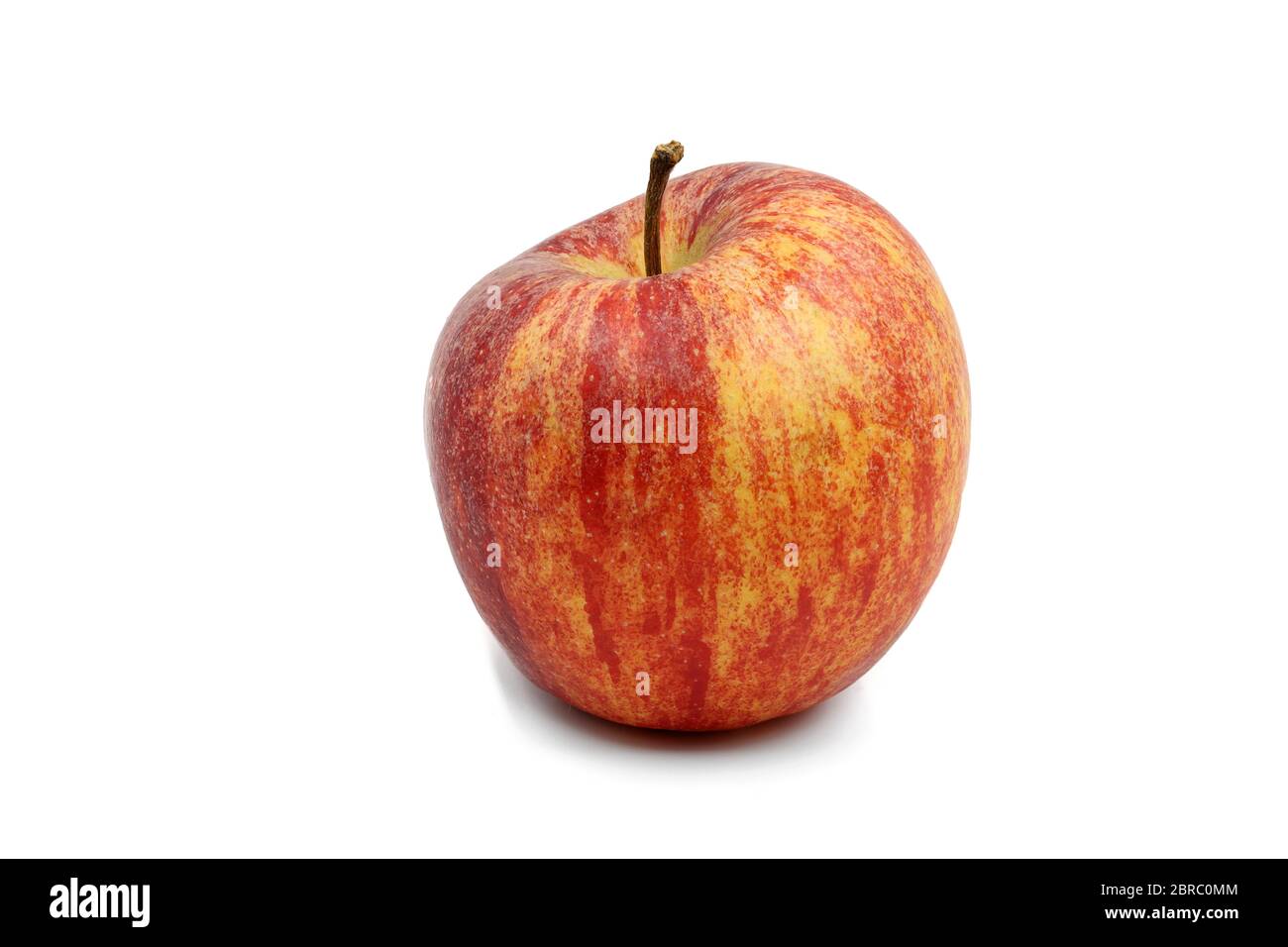 ein roter Apfel, isoliert auf weißem Hintergrund Stockfoto