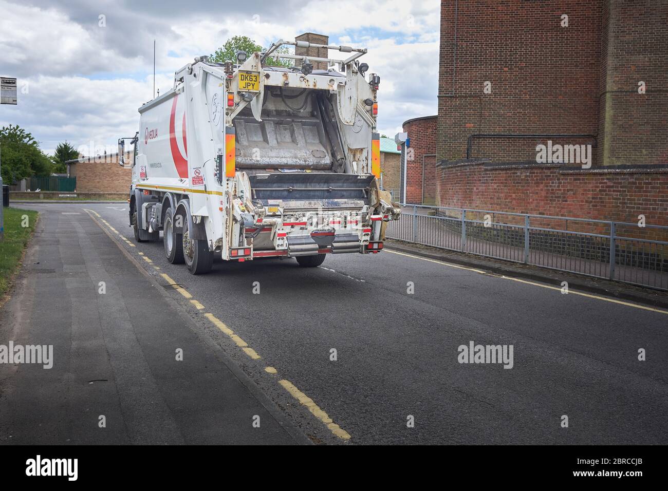 Fahrzeug zur Müllabfuhr. Stockfoto