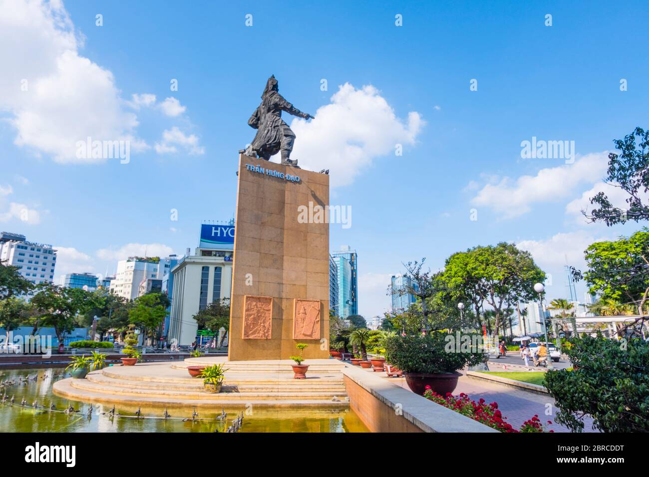 Tran Hung Dao Statue, Cong truong Me Linh, Bach Dang, Dong Khoi, Ho Chi Minh Stadt, Vietnam, Asien Stockfoto