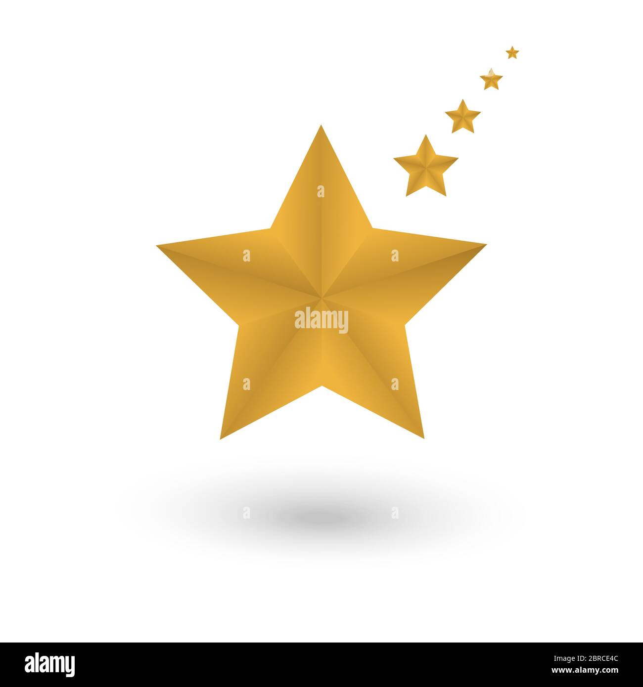 Vektor-Set von goldenen Sternen isoliert auf weißem Hintergrund. Symbol der Führung. Stock Vektor