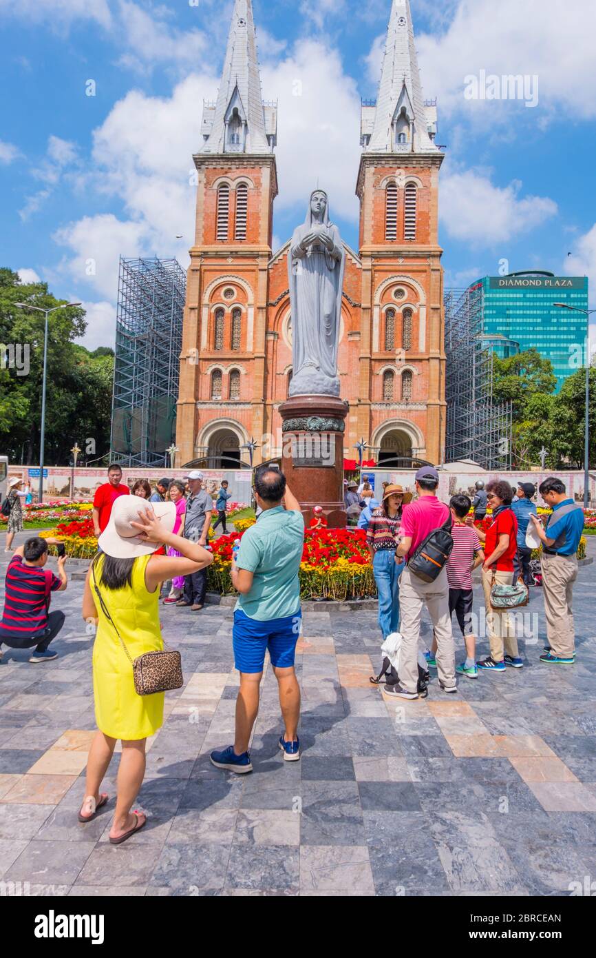 Kathedrale Notre Dame, Dong Xa Paris, Dong Khoi, Ho Chi Minh Stadt, Vietnam, Asien Stockfoto