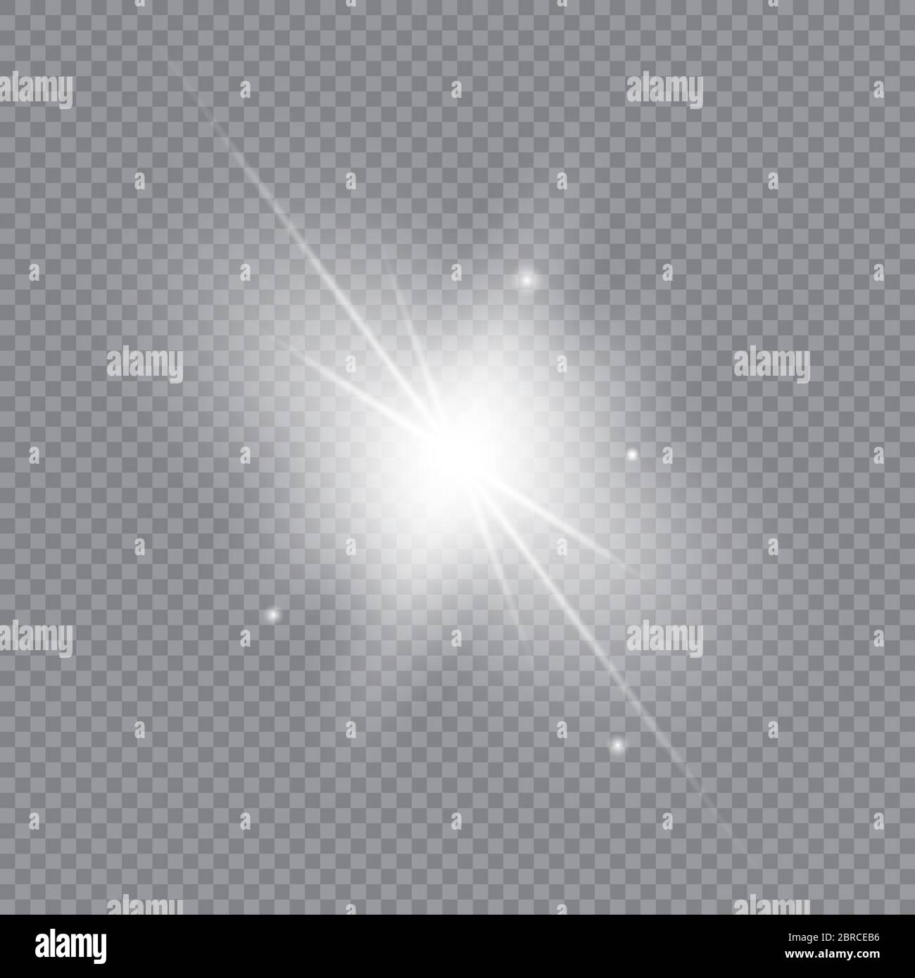 Leuchteffekt. Weiß leuchtende Lichtexplosion mit transparent. Abb. Vektor. Stock Vektor