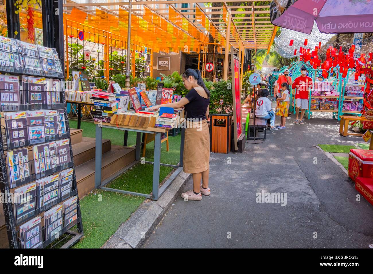 Book Street, Ben Nghe District, Ho Chi Minh City, Vietnam, Asien Stockfoto