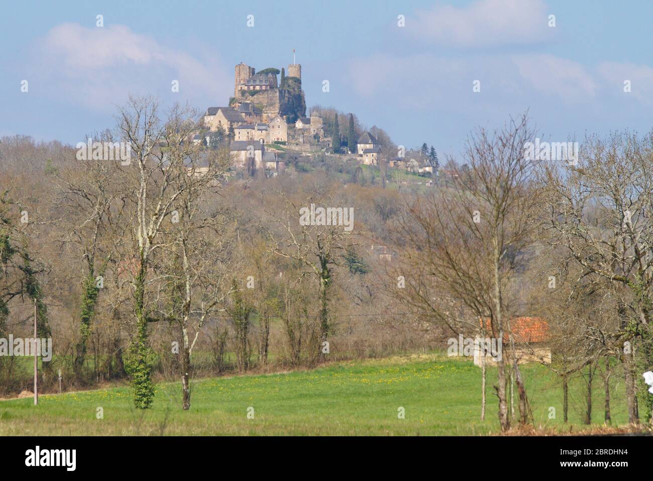 Turenne, Limousin/Frankreich; 03. März 2016. Turenne ist eine französische Gemeinde und Gemeinde im Departement Corrèze in der Region Limousin. Stockfoto