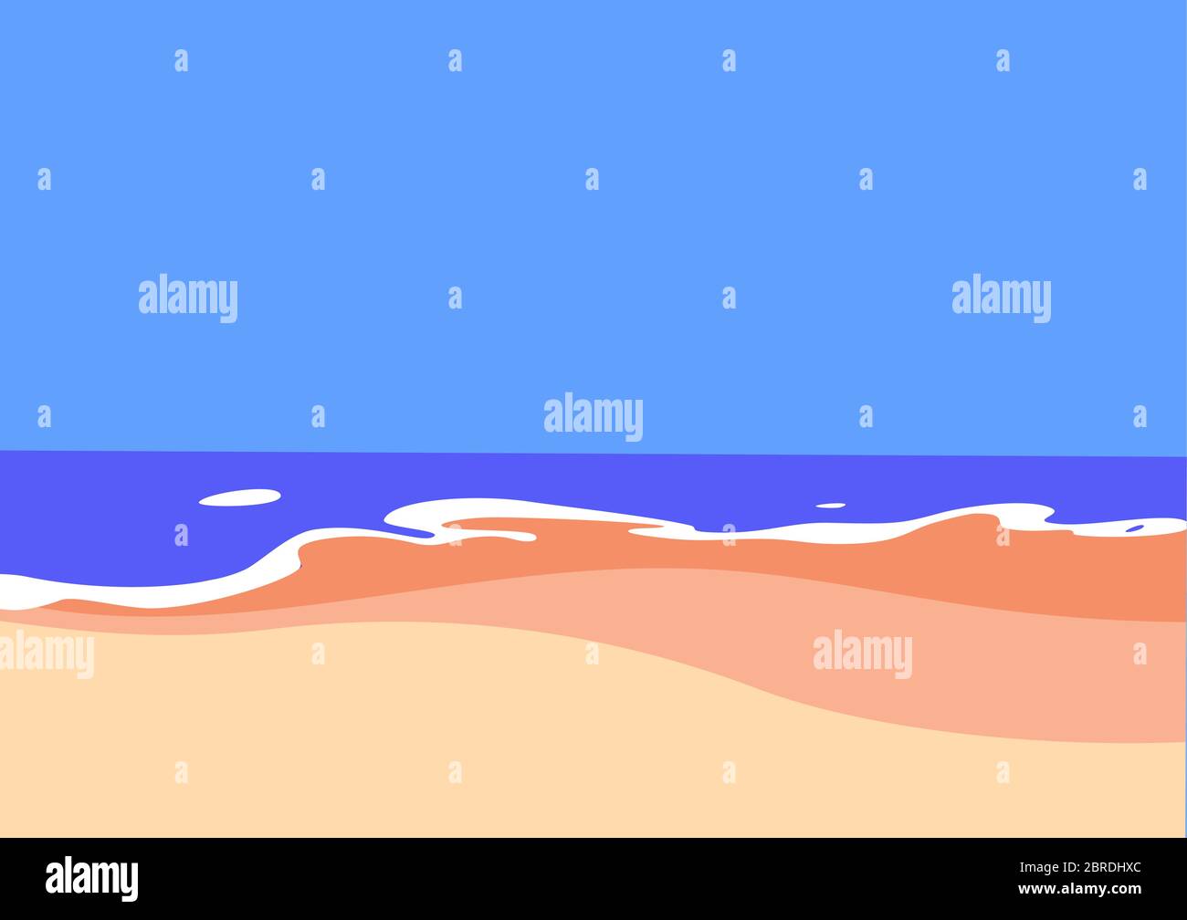 Bunte Ocean Shore und Horizon Vektor Illustration Stock Vektor