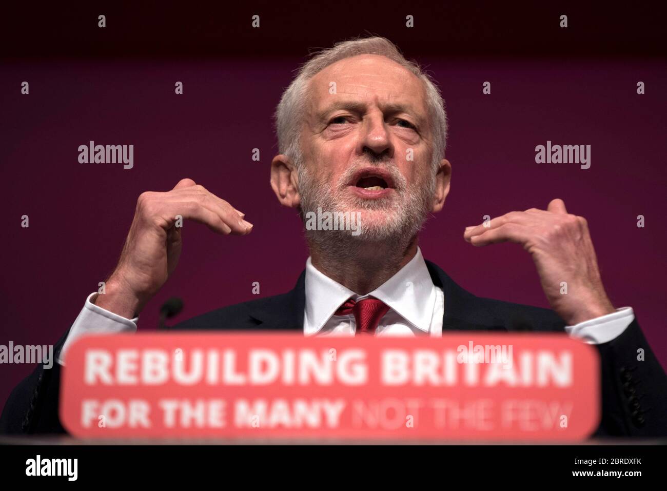 Jeremy Corbyn spricht auf der Labour Party Conference in Liverpool 2018 Fotografie von Danny Fitzpatrick / DFphotography.co.uk Stockfoto