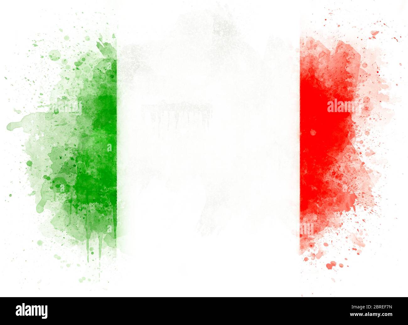 Illustration der Aquarell italienischen Flagge, Aquarell Flagge von Italien isoliert auf weißem Hintergrund Stockfoto