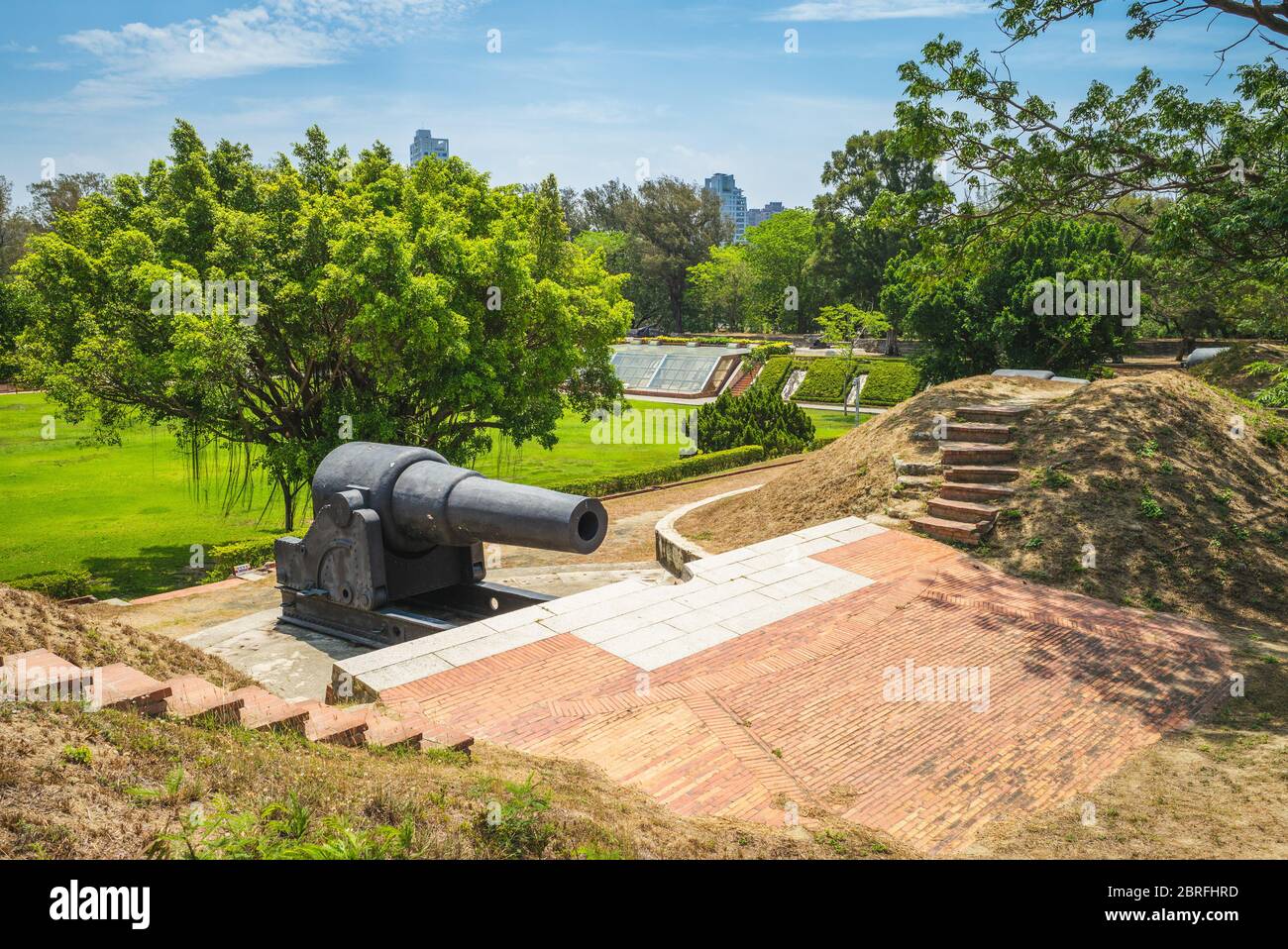 Kanone auf der ewigen Goldenen Burg, Tainan, Taiwan Stockfoto