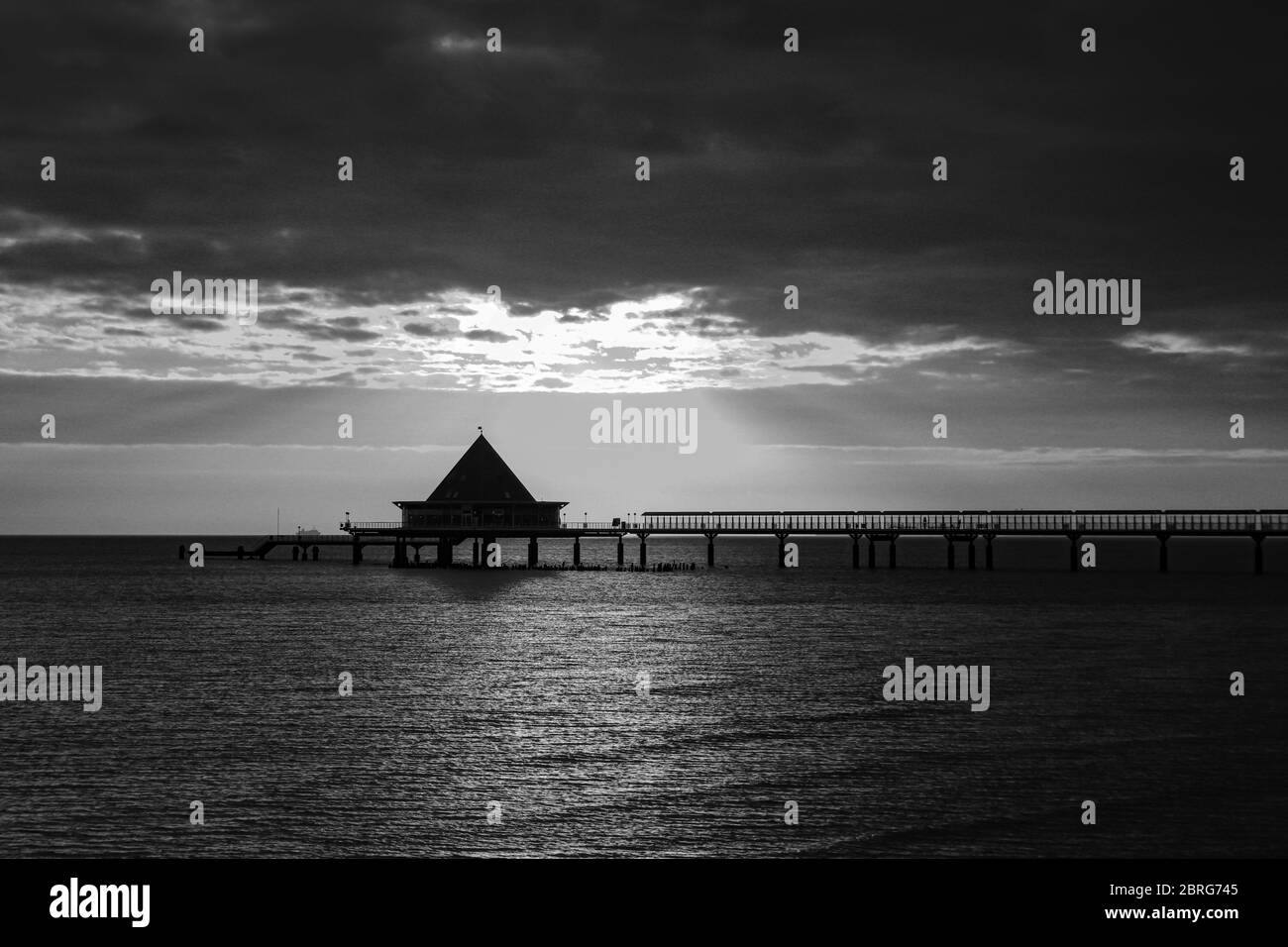 Sonnenaufgang in der Ostsee, Heringsdorf, Deutschland Stockfoto