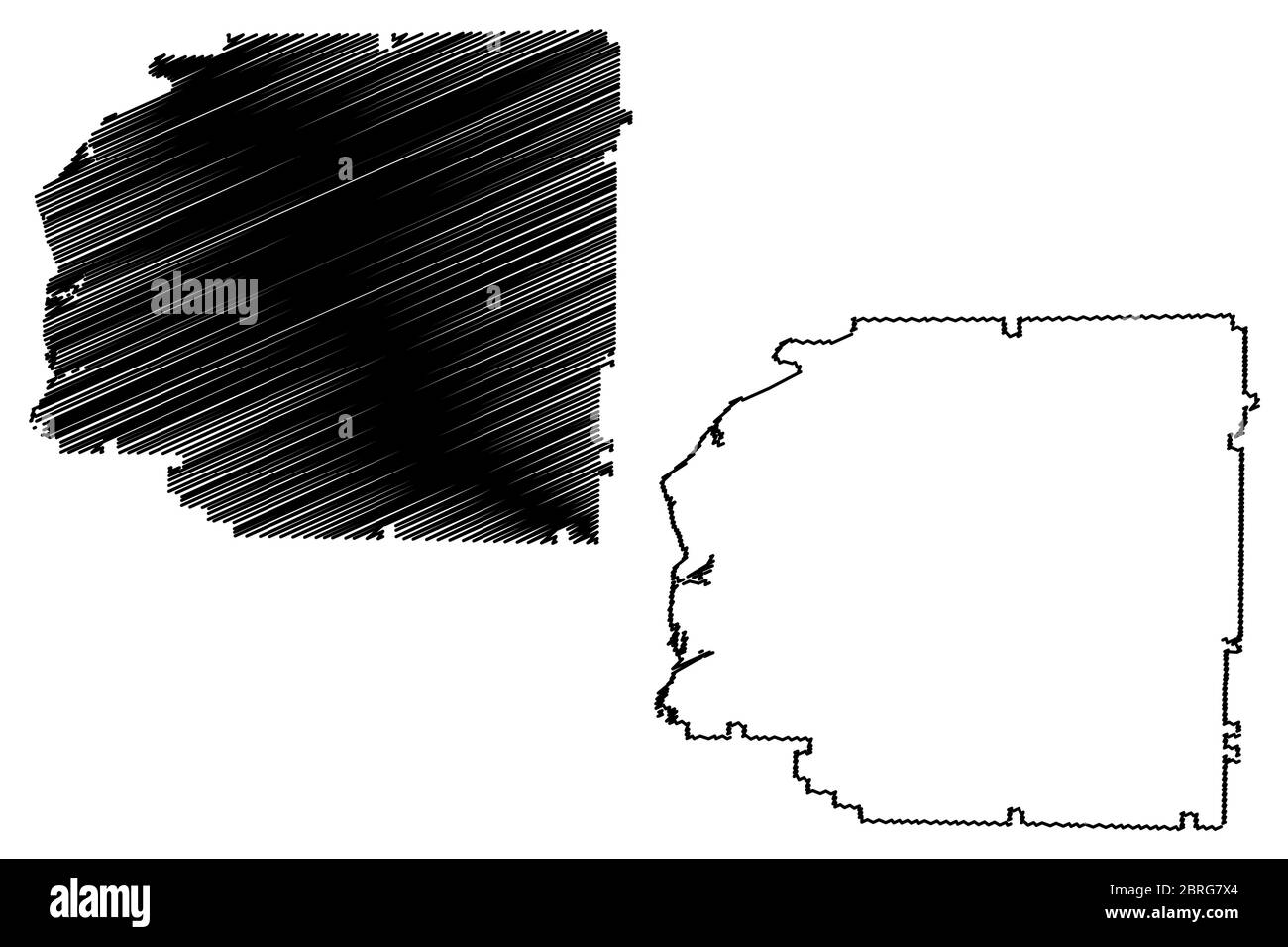 Stewart County, Georgia (US County, United States of America,USA, US, US) Karte Vektorgrafik, Skizze Scribble Stewart Karte Stock Vektor