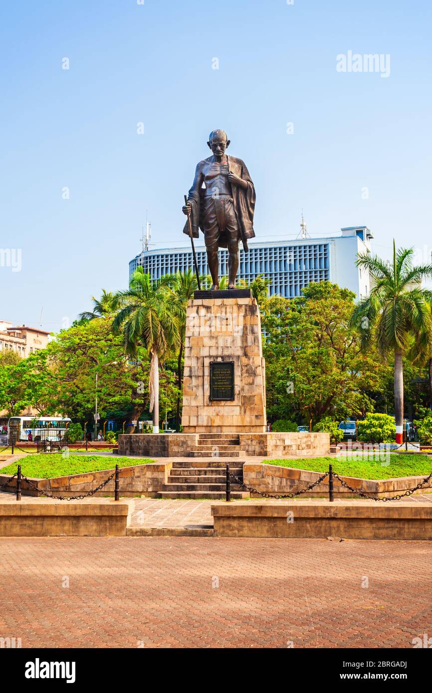 Mahatma Gandhi Statue in Churchgate Region von Mumbai Stadt, Maharashtra Staat Indien Stockfoto