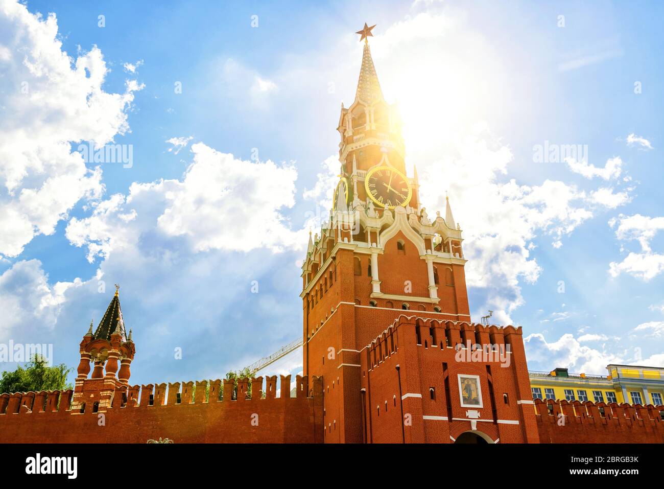 Der berühmte Spasskaya Turm des Moskauer Kreml, Russland Stockfoto