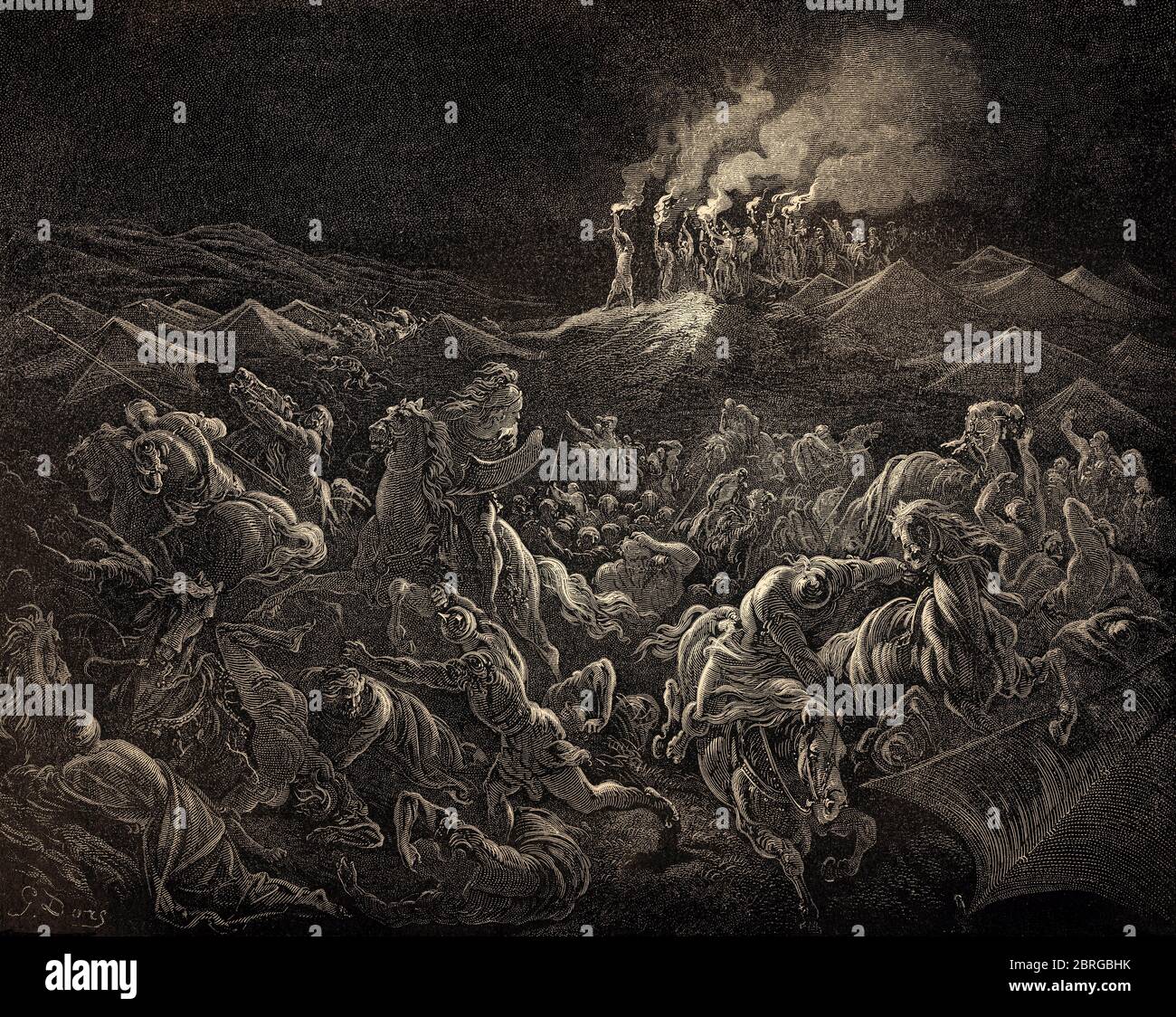 Die Midianiten in Flucht, Alte Testament, Gustave Doré, 1863 Stockfoto