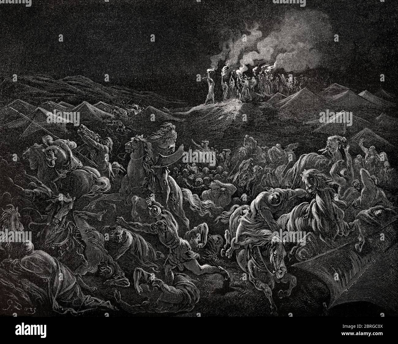 Die Midianiten in Flucht, Alte Testament, Gustave Doré, 1863 Stockfoto