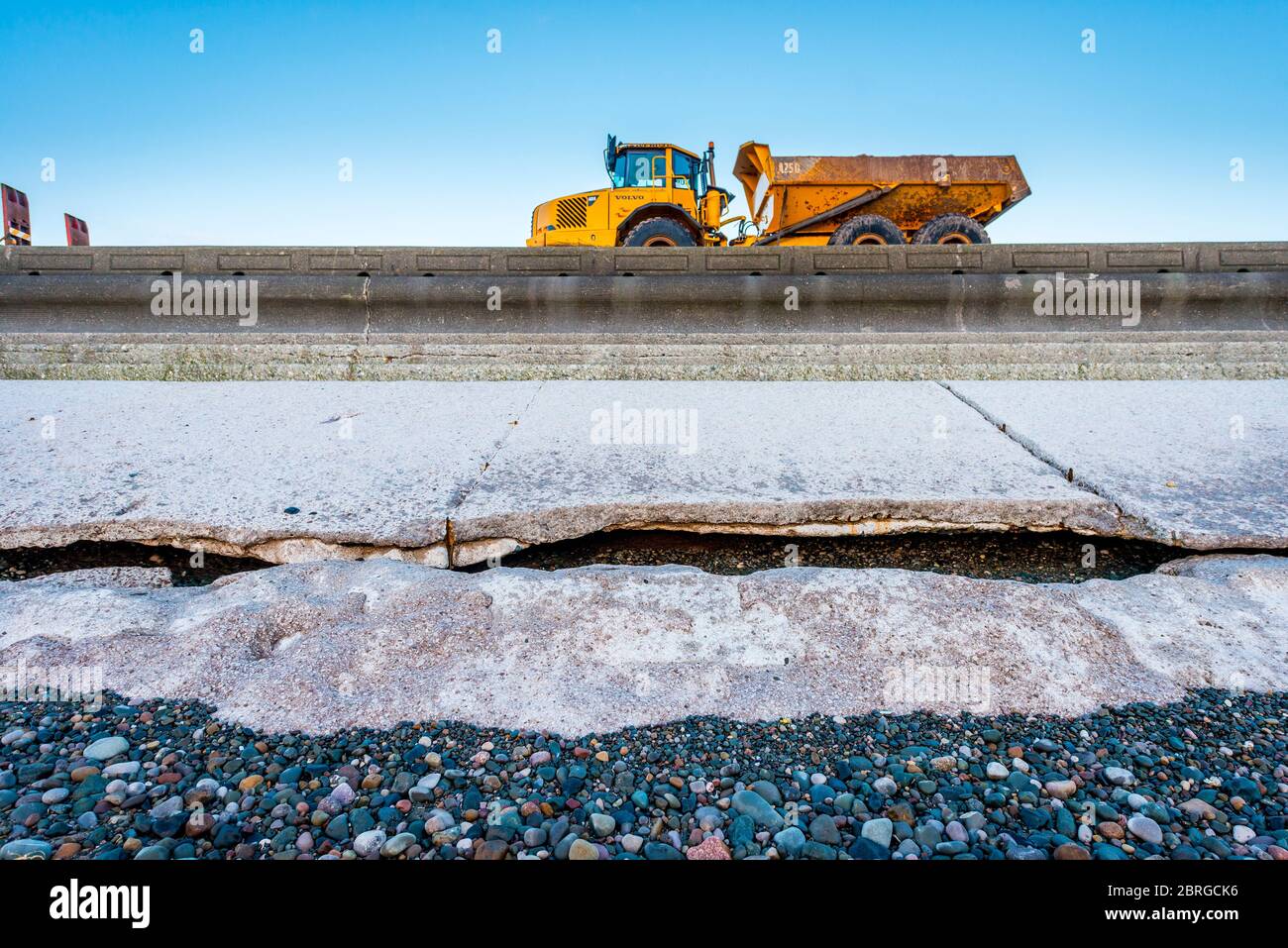 Küstenerosion, Sonnenuntergang bei cleveleys, fylde Küste, lancashire, england, großbritannien, europa Stockfoto