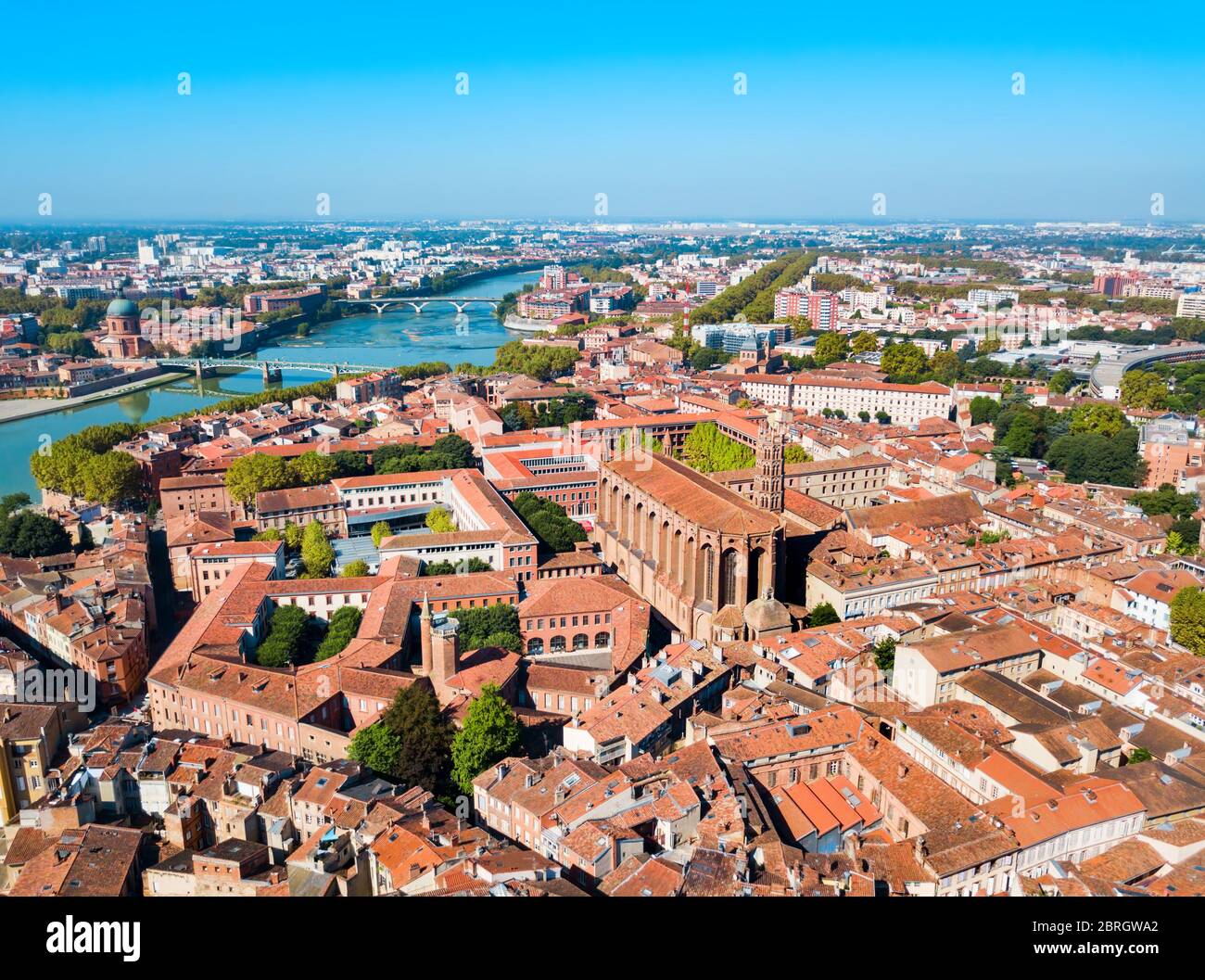 Kirche der Jakobiner Antenne Panoramaaussicht, eine Römisch-katholische Kirche in Toulouse, Frankreich Stockfoto