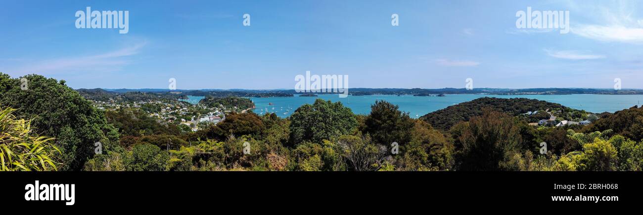 Flagstaff Hill, Flagstaff Hill Historic Reserve, Russell, Bay of Islands, Nordinsel, Neuseeland, Ozeanien. Stockfoto