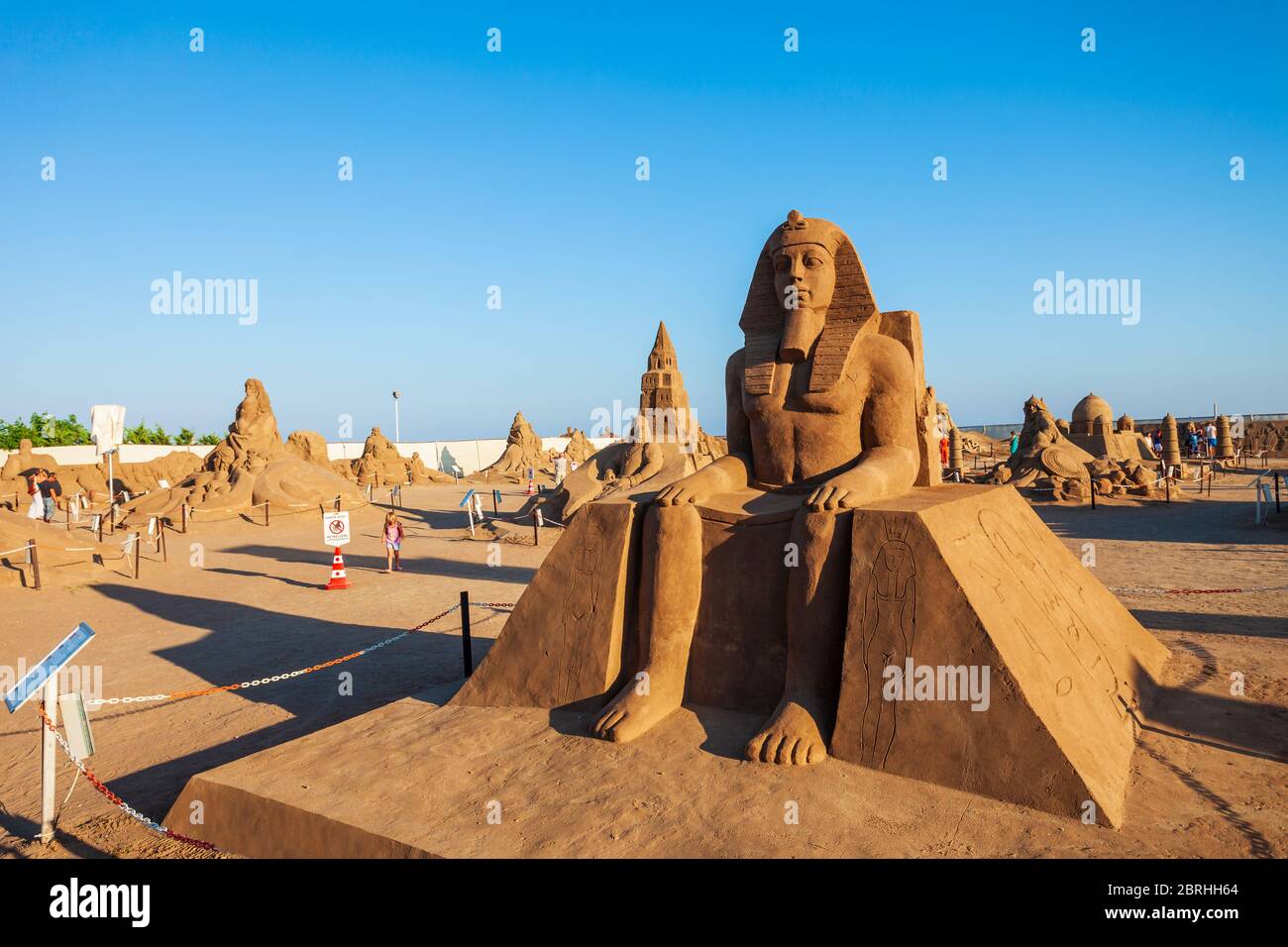 ANTALYA, Türkei - September 12, 2014: sandland oder Sand Sculpture Museum ist ein Open Air Museum im Lara Beach in Antalya in der Türkei entfernt Stockfoto