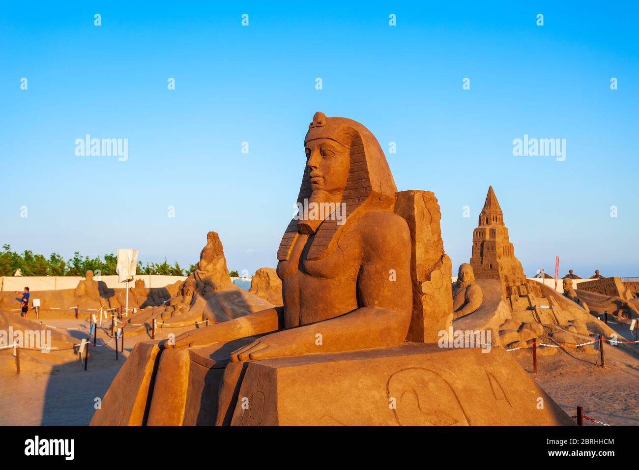 ANTALYA, Türkei - September 12, 2014: sandland oder Sand Sculpture Museum ist ein Open Air Museum im Lara Beach in Antalya in der Türkei entfernt Stockfoto