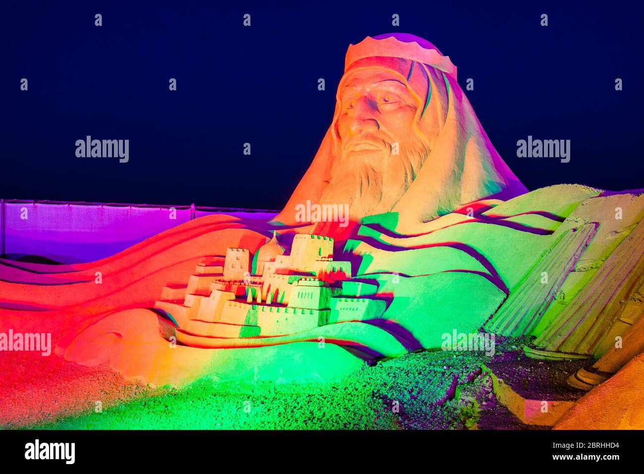 ANTALYA, Türkei - September 12, 2014: sandland oder Sand Sculpture Museum ist ein Open Air Museum im Lara Beach in Antalya in der Türkei entfernt Stockfoto