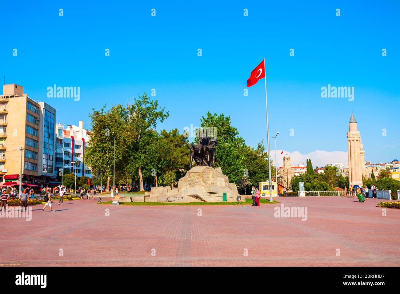ANTALYA, Türkei - September 14, 2014: Platz der Republik ist ein Hauptplatz in Antalya Altstadt oder Kaleici in der Türkei Stockfoto