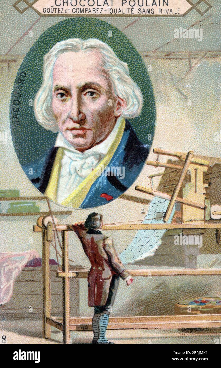 'Portrait de Joseph Marie Jacquard (1752-1834), mecanicien francais inventeur du metier a tisser en 1801' (Joseph Marie Jacquard, Erfinder des Jacq Stockfoto